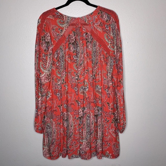 Free People Womens Large Rain or Shine Printed Dress Poppy Combo Floral Pockets - Picture 10 of 12